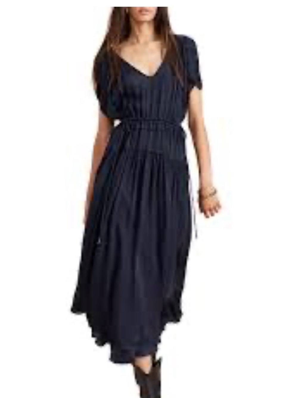 La Ligne Navy V-Neck Natalie Maxi Dress